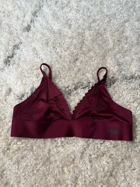 PINK by Victoria's Secret Bonded Scalloped Pullover Bralette Women's Size EUC